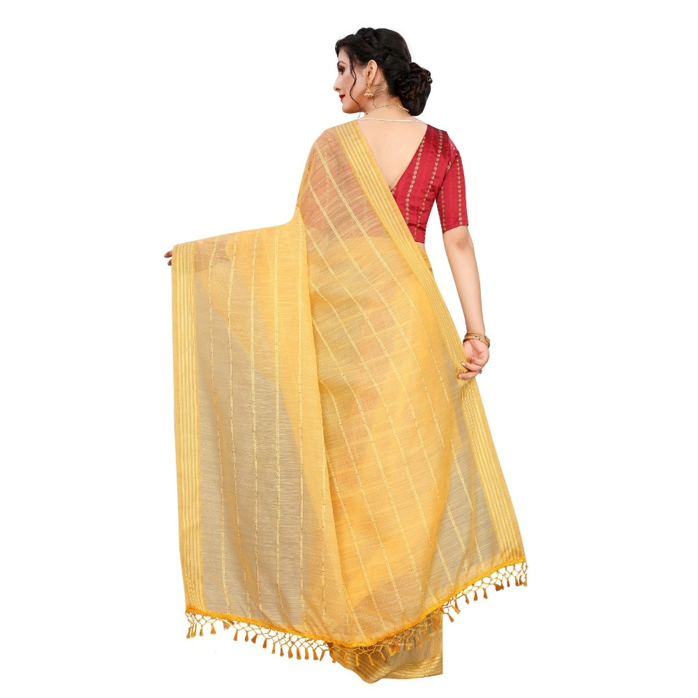 Sensational Cotton Saree With Blouse piece