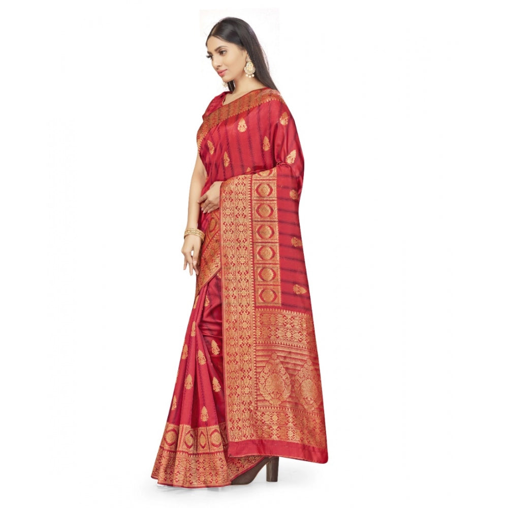 Alluring Banarasi Silk Saree With Blouse piece