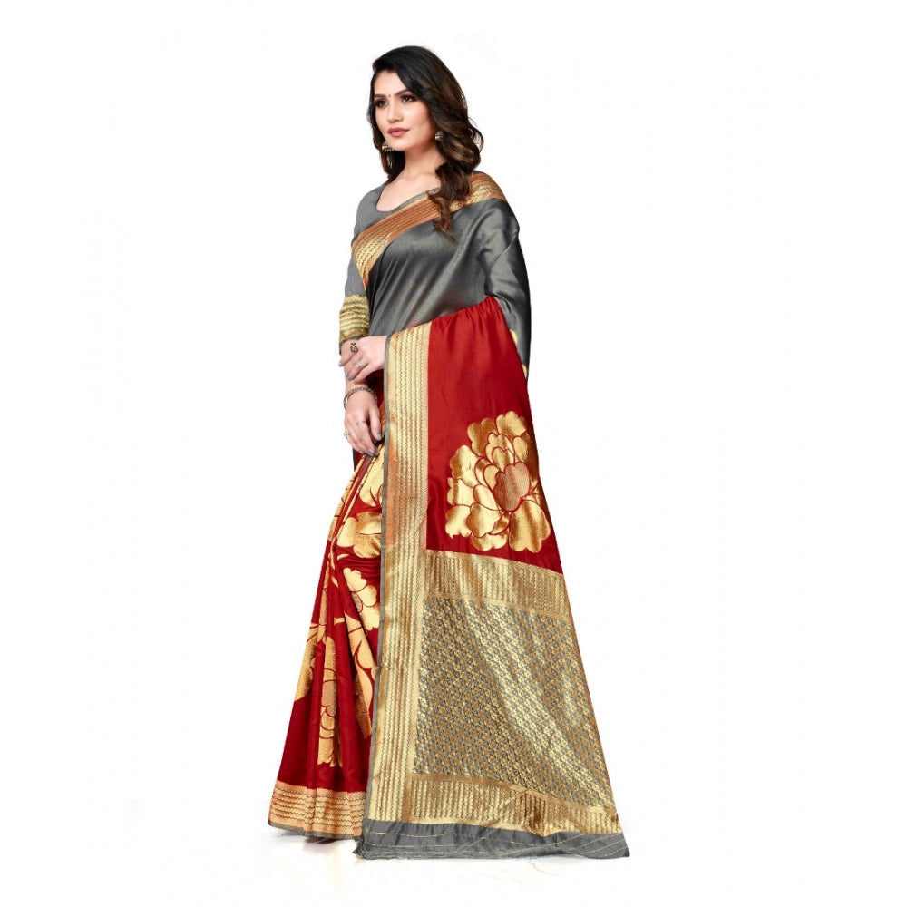 Alluring Banarasi Silk Saree With Blouse piece