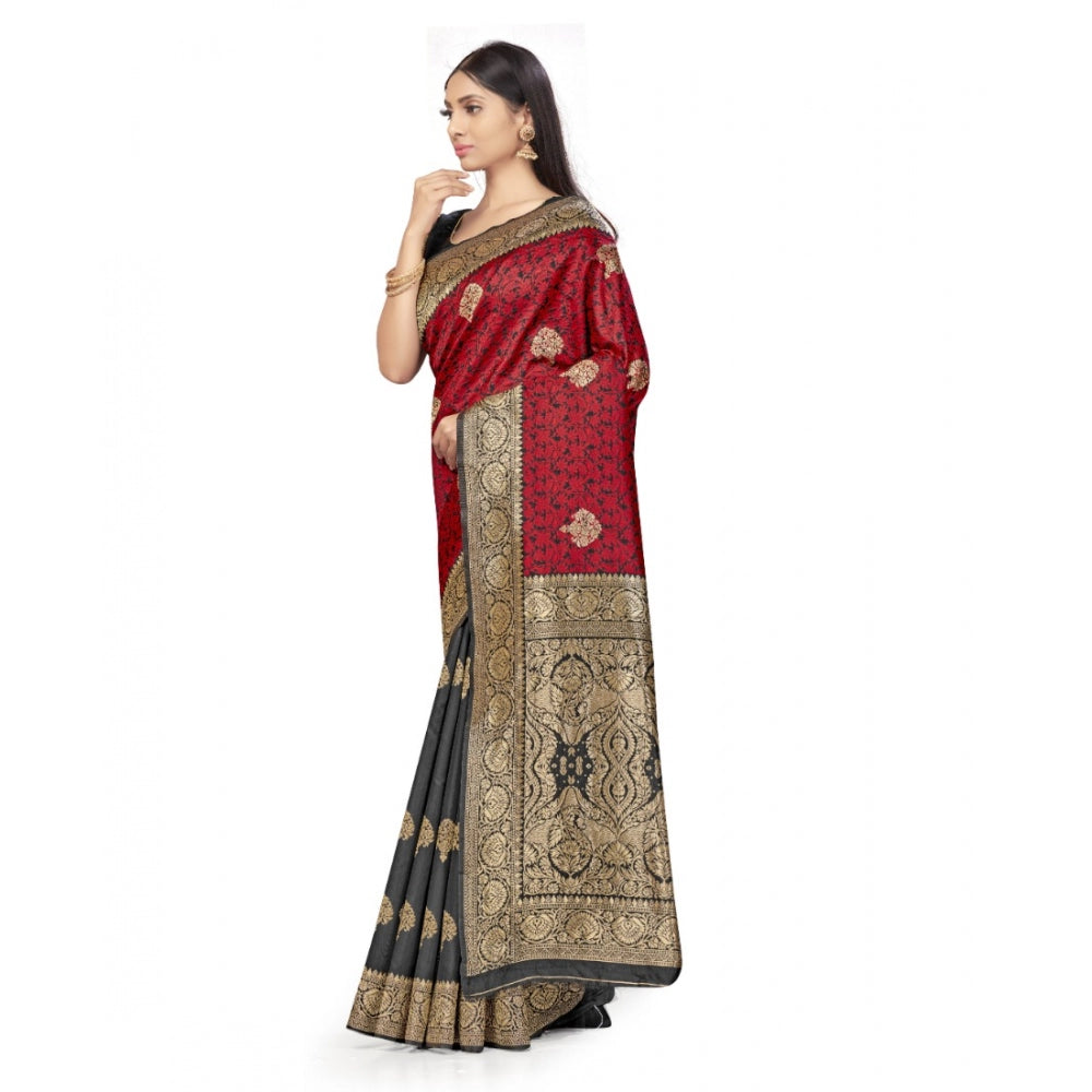 Alluring Banarasi Silk Saree With Blouse piece