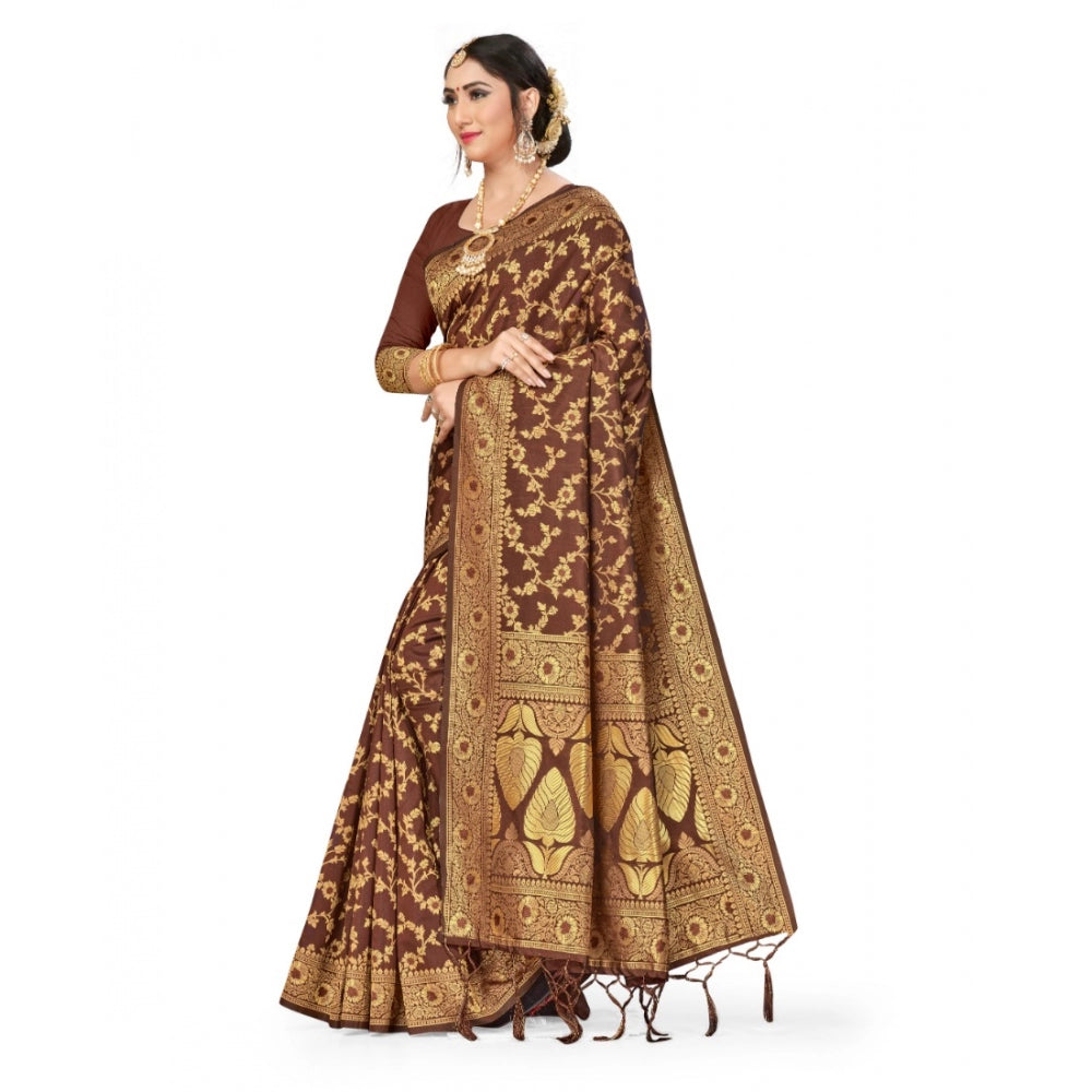 Alluring Banarasi Silk Saree With Blouse piece