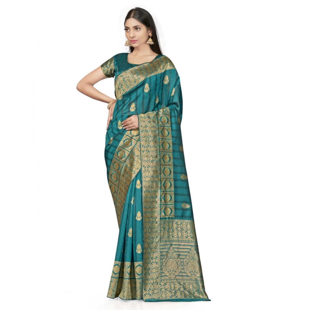 Alluring Banarasi Silk Saree With Blouse piece