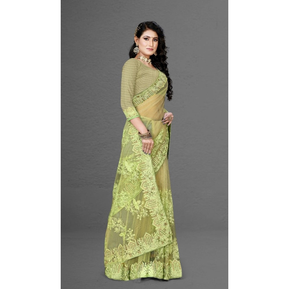 Partywear Net Saree With Blouse