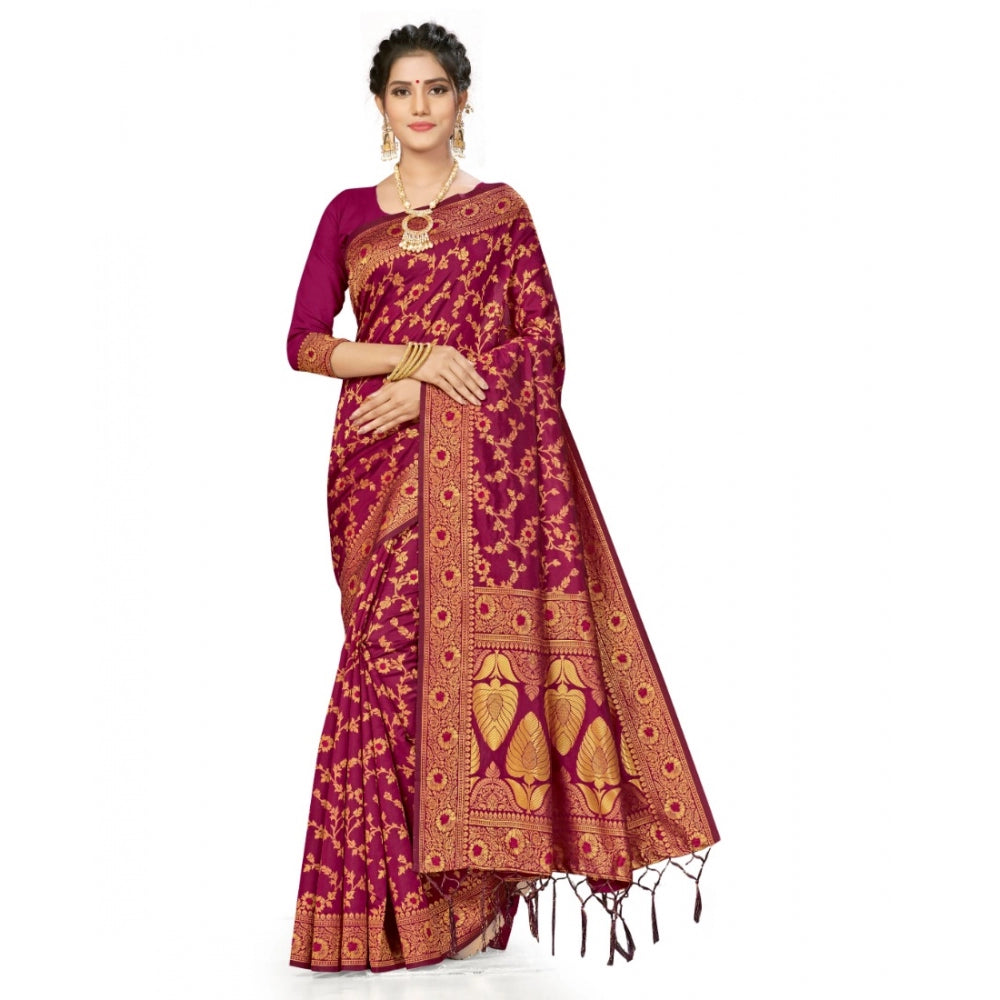 Alluring Banarasi Silk Saree With Blouse piece