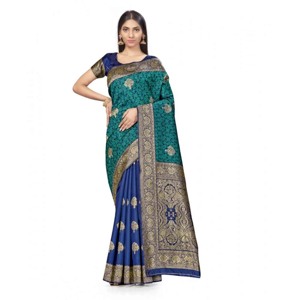 Alluring Banarasi Silk Saree With Blouse piece