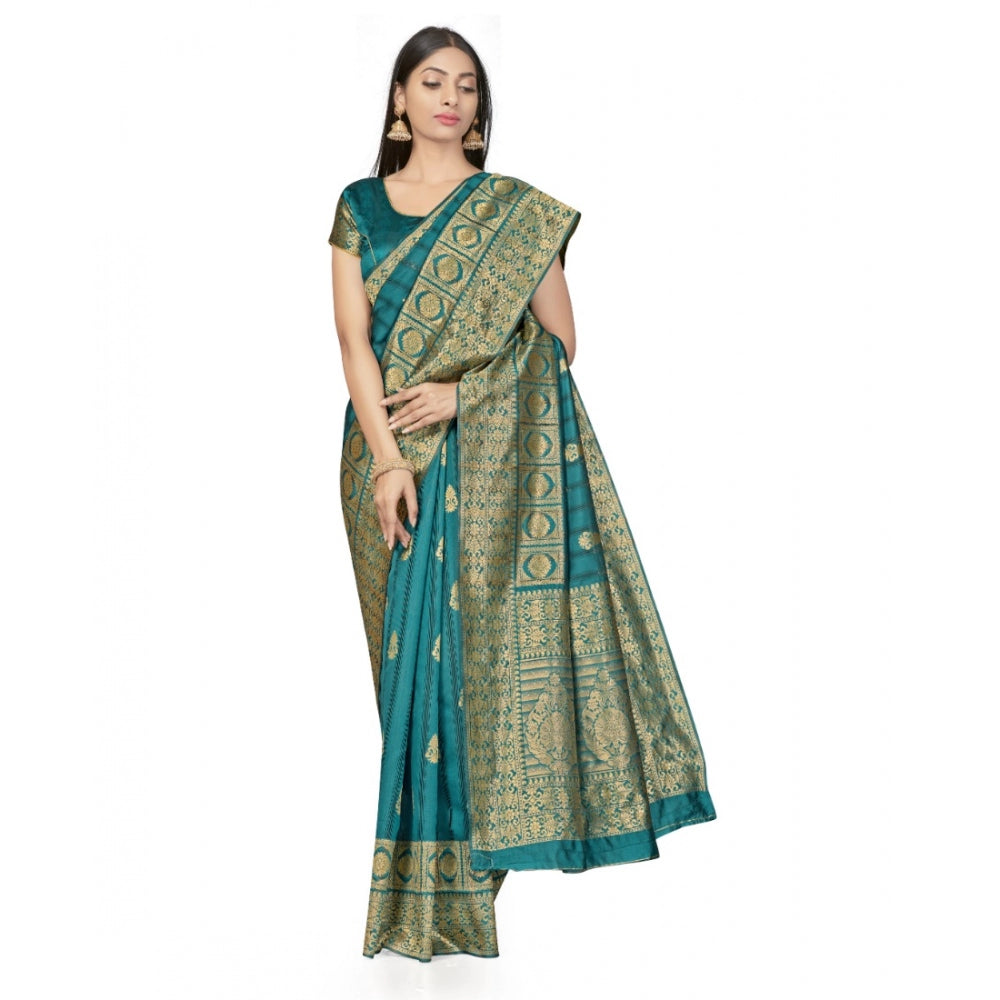 Alluring Banarasi Silk Saree With Blouse piece