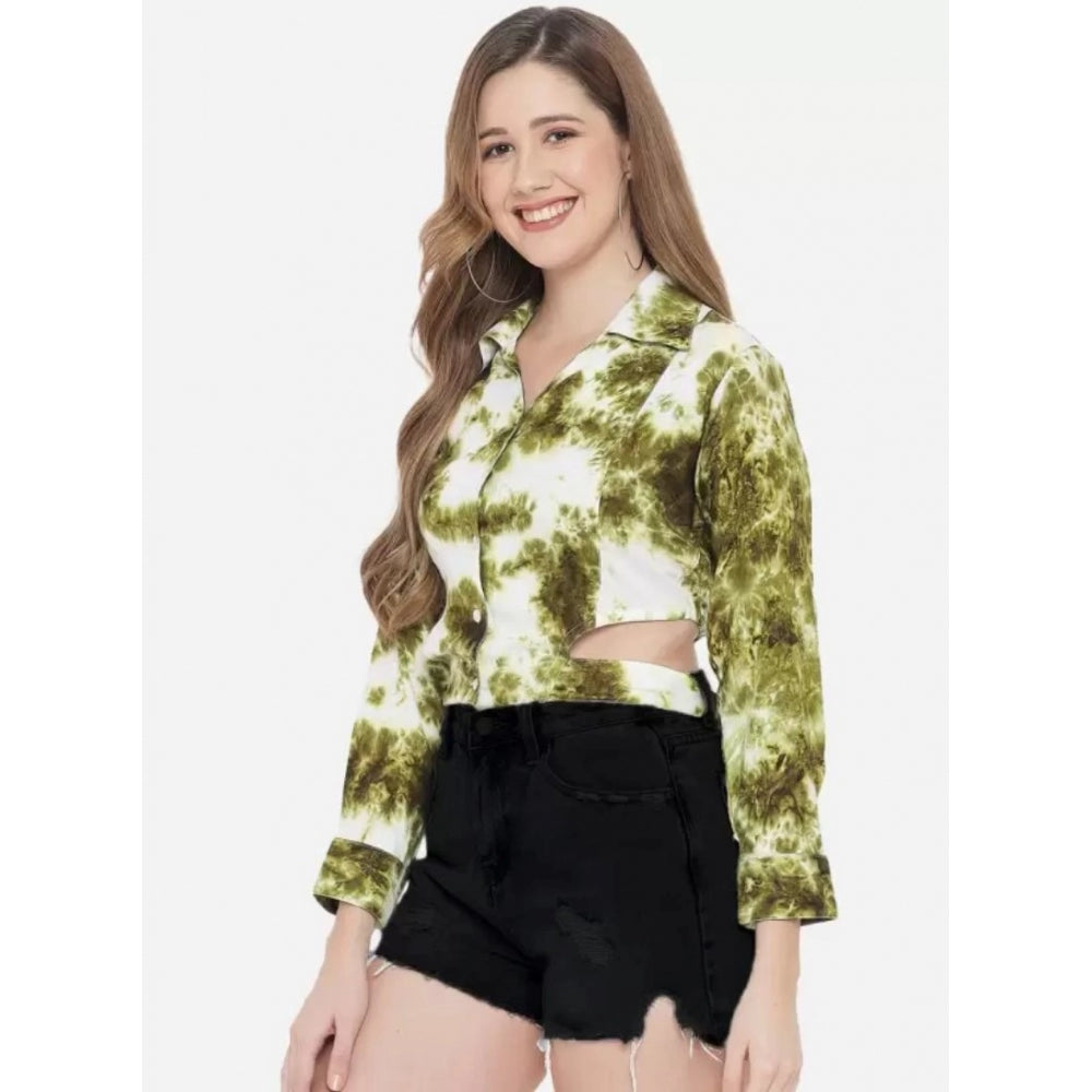 Casual Printed Green Top