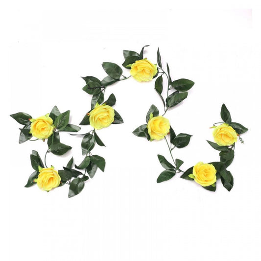 Trendy Artificial Rose Vine Flowers With Green Leaves For Home Party Garden Wall Decoration