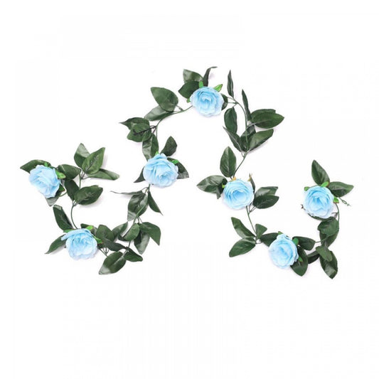 Trendy Artificial Rose Vine Flowers With Green Leaves For Home Party Garden Wall Decoration