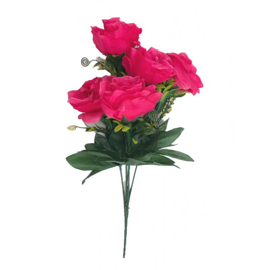 Classy Artificial Flowers Bunch Bouquet Of 5 Roses For Home Decoration