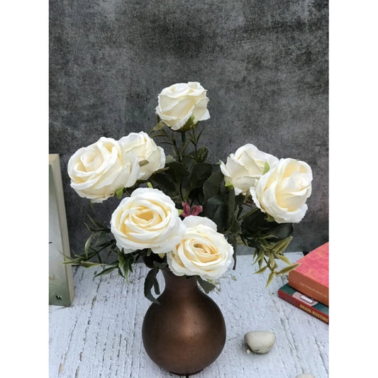 Classy Artificial Flowers Bunch Bouquet Of 5 Vintage Garden Roses For Home Decoration