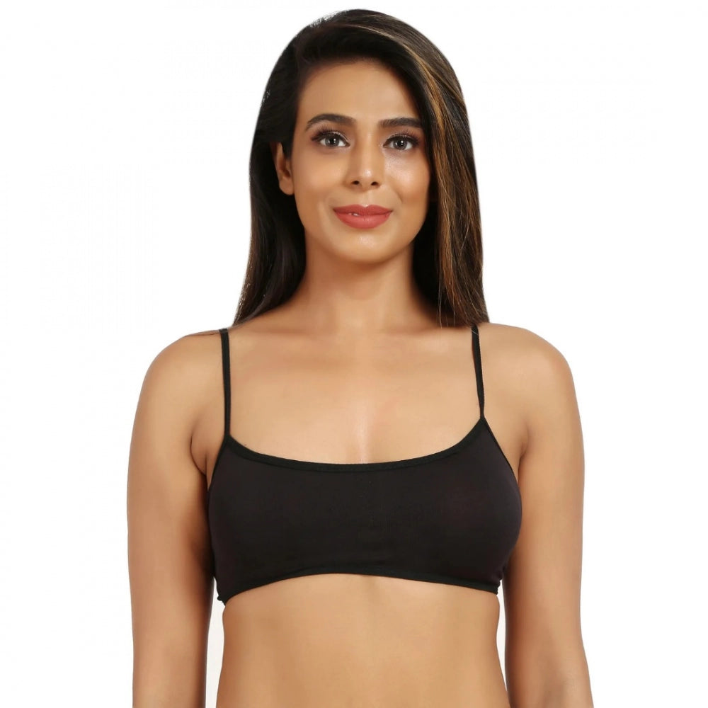 Classy Women's Cotton Blend Lightly Padded Sports Bra With Three Fourth Coverage