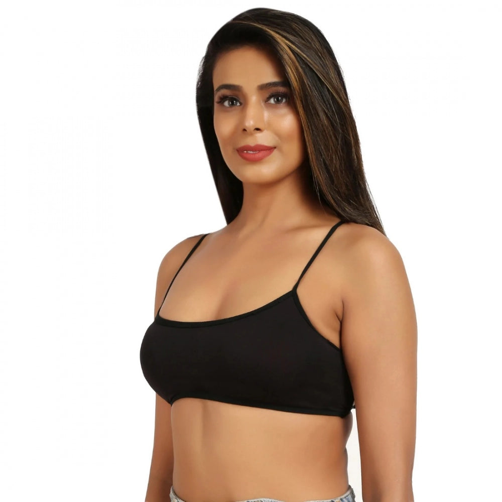 Classy Women's Cotton Blend Lightly Padded Sports Bra With Three Fourth Coverage