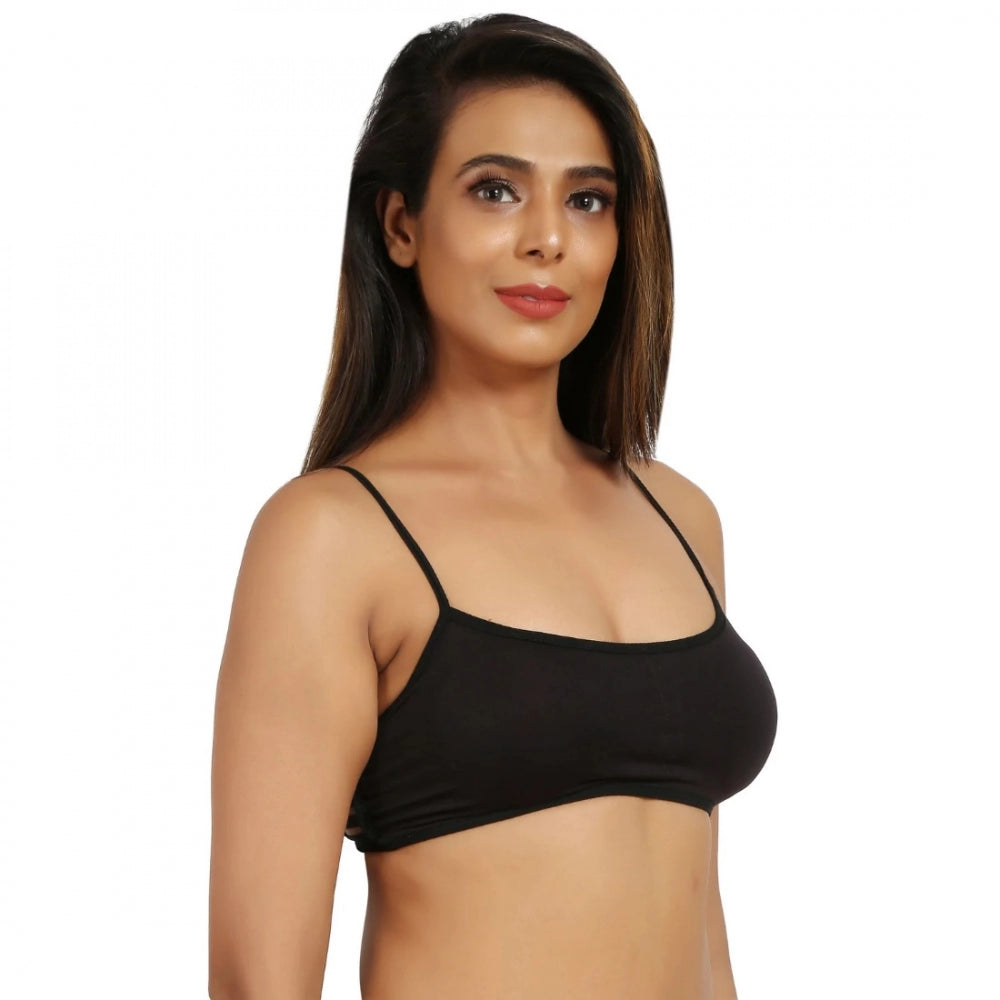 Classy Women's Cotton Blend Lightly Padded Sports Bra With Three Fourth Coverage