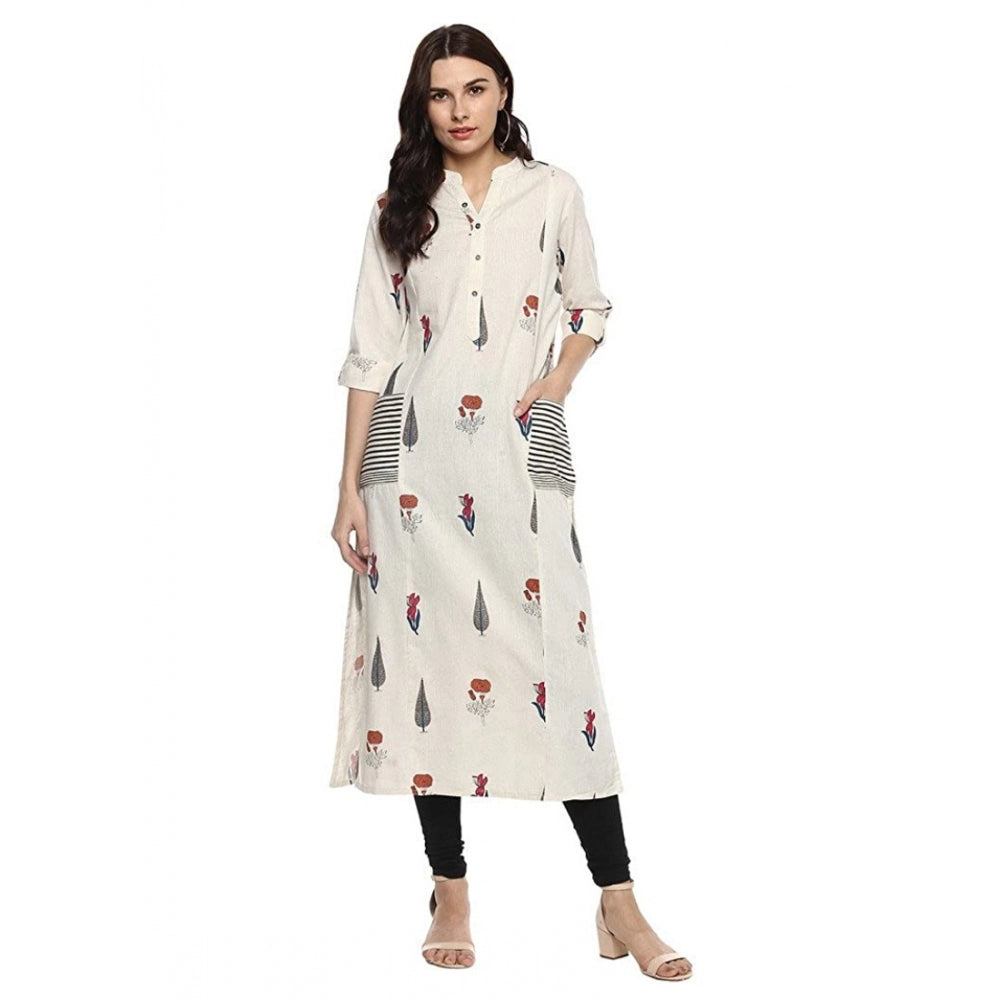 Trendy Khadi Printed A Line Kurti