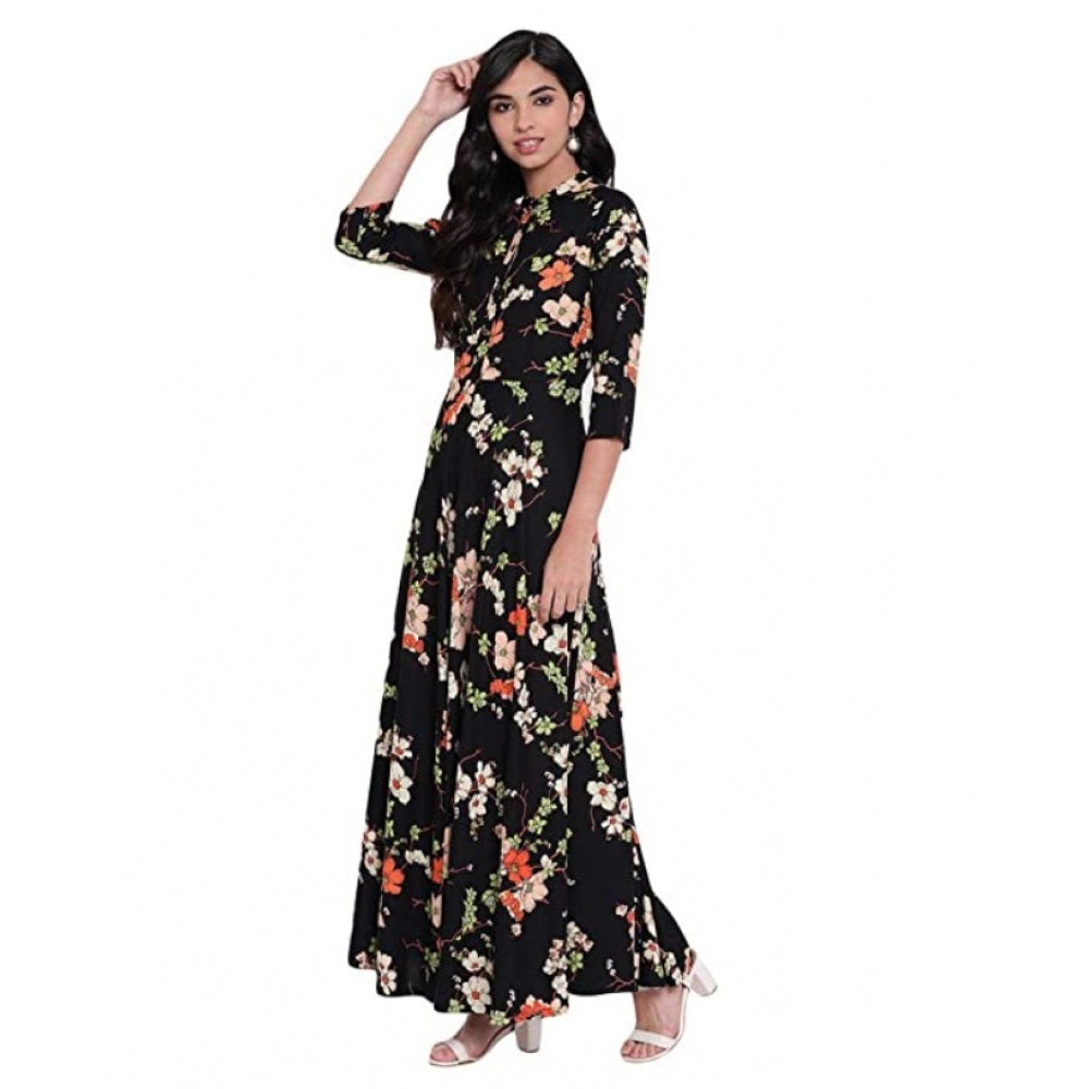 Adorable Rayon Printed Maxi Dress