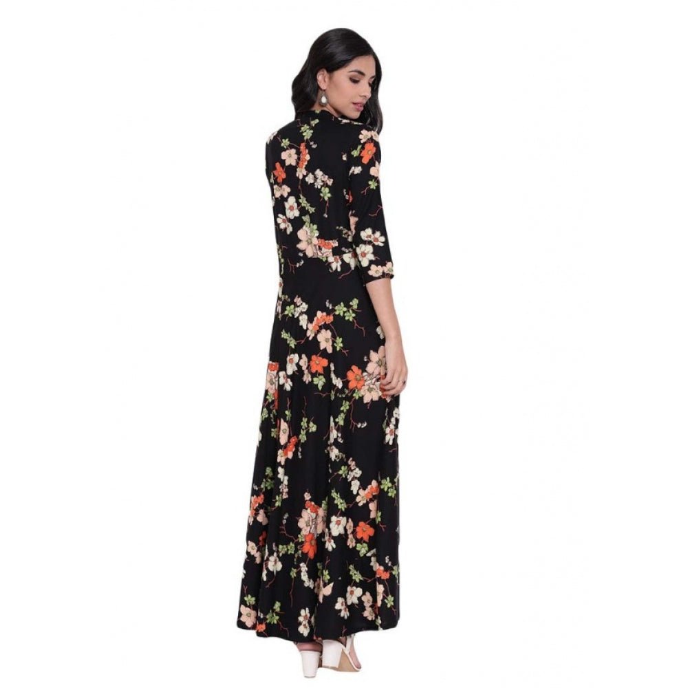 Adorable Rayon Printed Maxi Dress