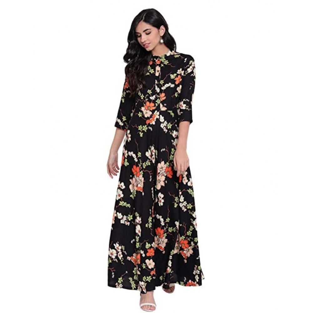 Adorable Rayon Printed Maxi Dress