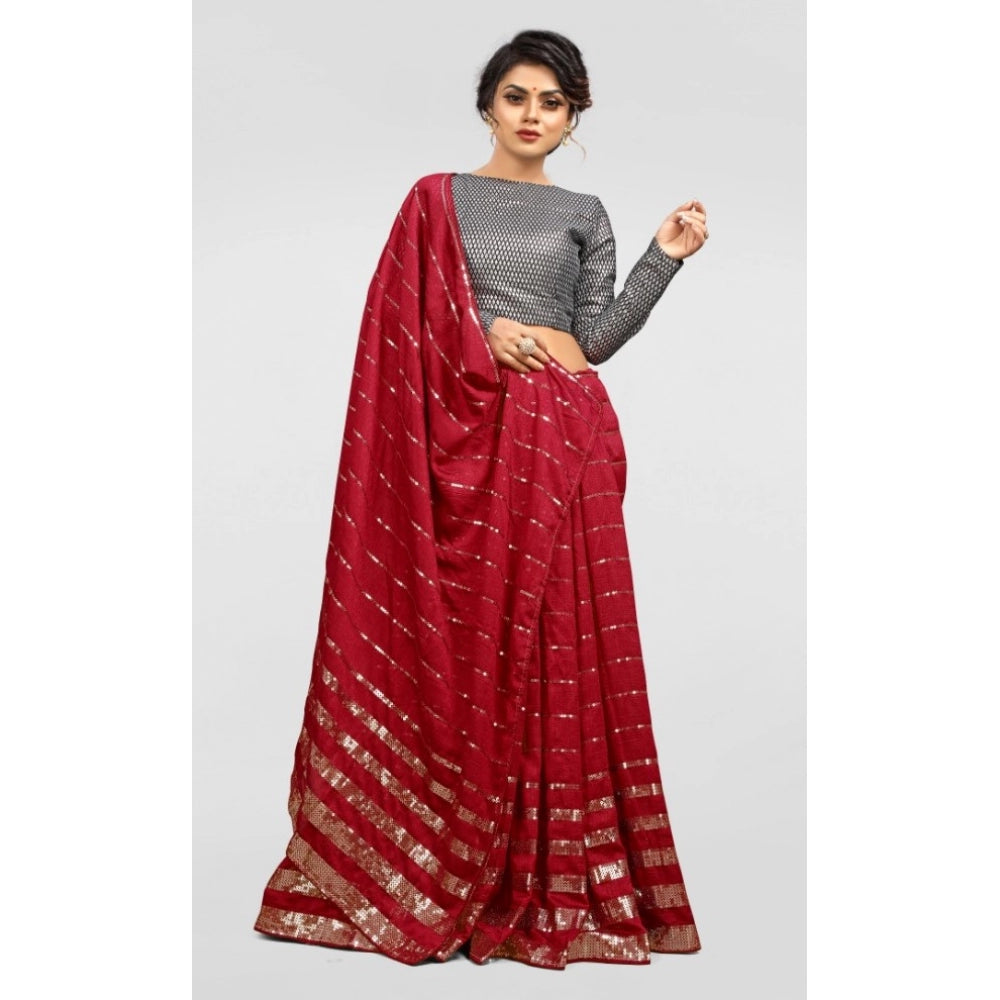 Versatile Vichitra Saree with Blouse piece