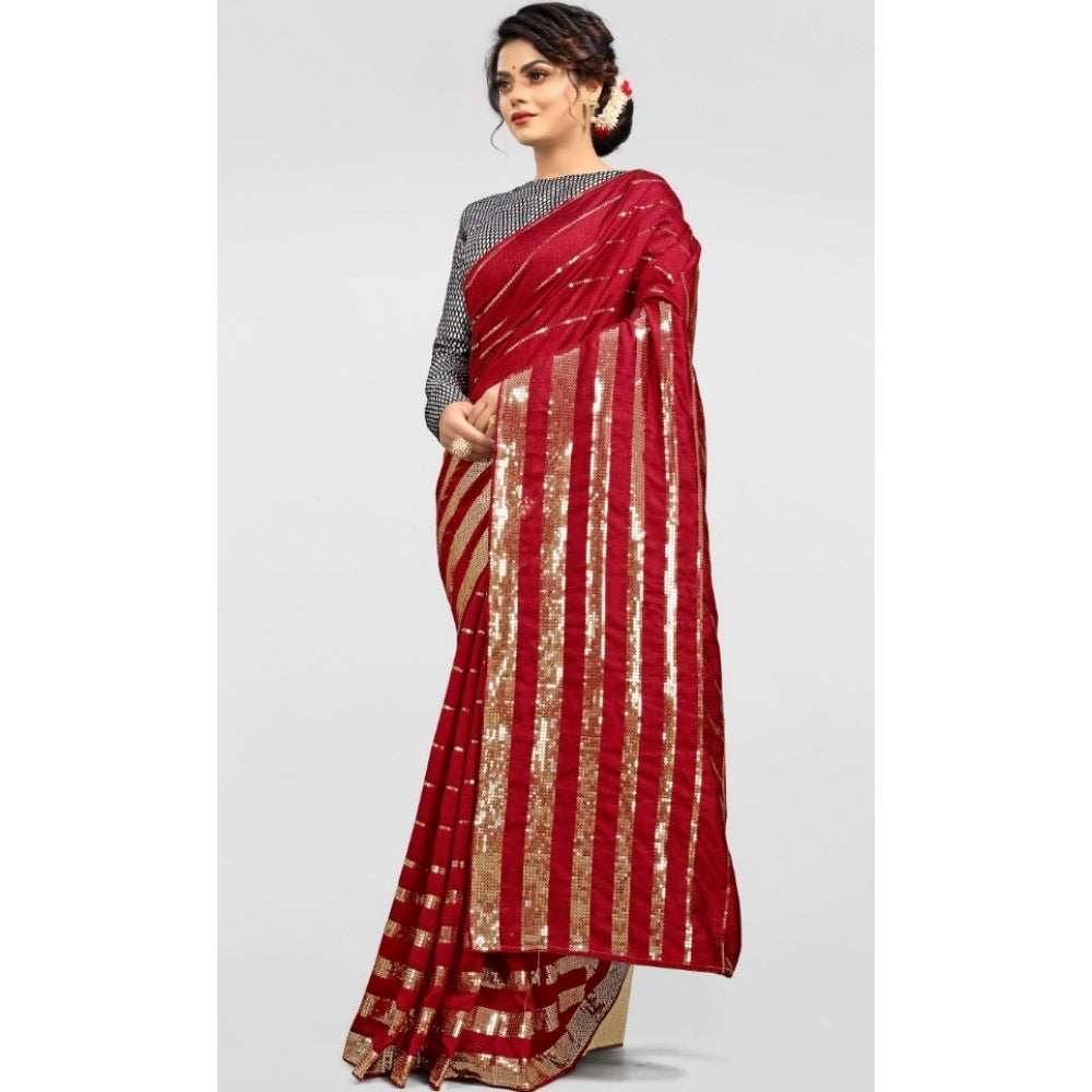 Versatile Vichitra Saree with Blouse piece