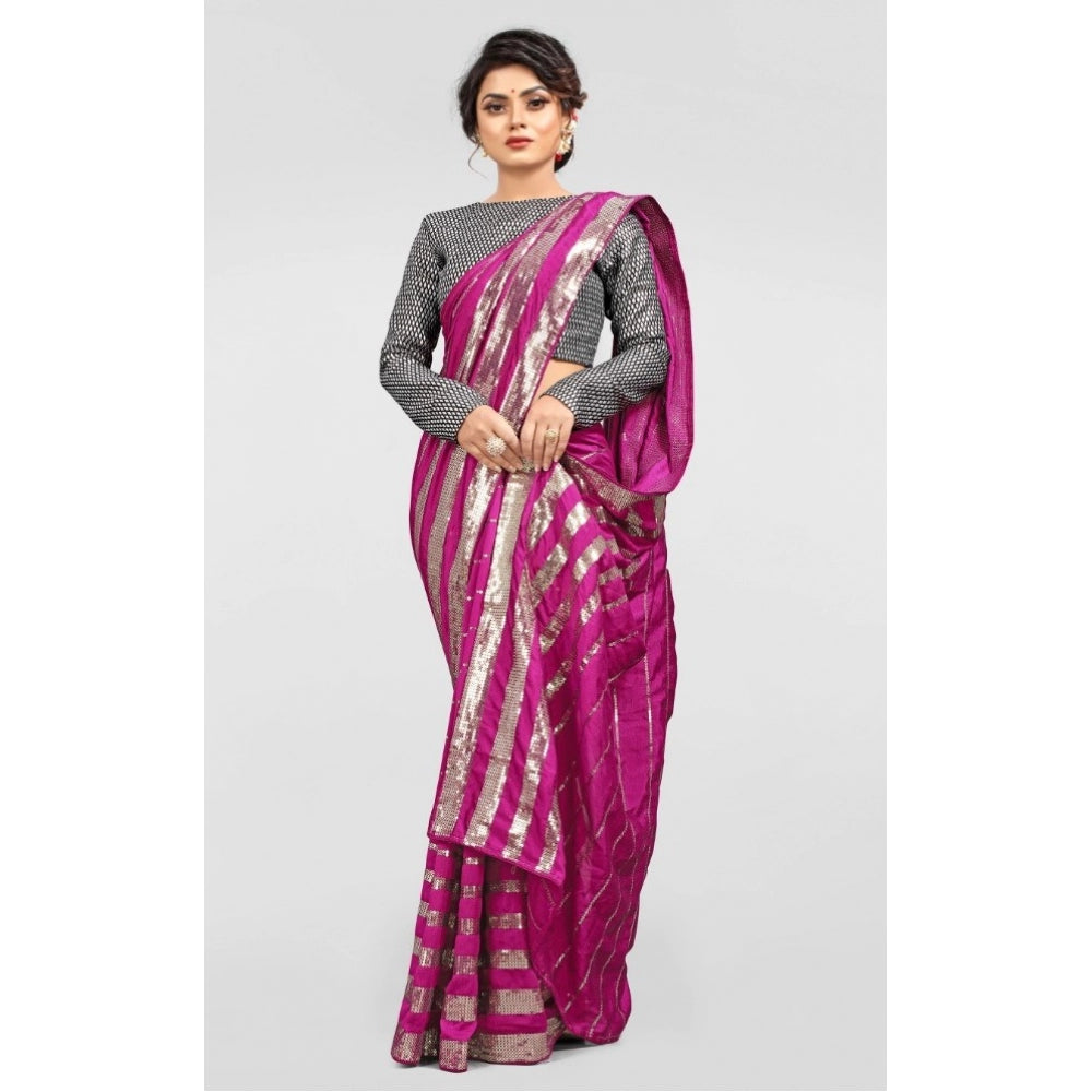 Versatile Vichitra Saree with Blouse piece