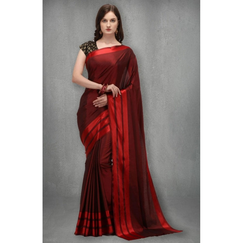 Versatile Satin Silk Saree with Blouse piece