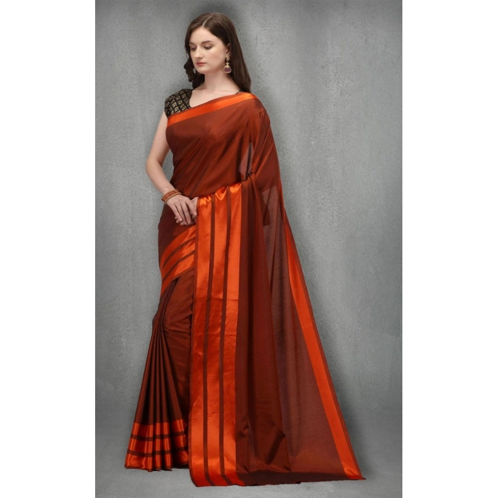 Versatile Satin Silk Saree with Blouse piece