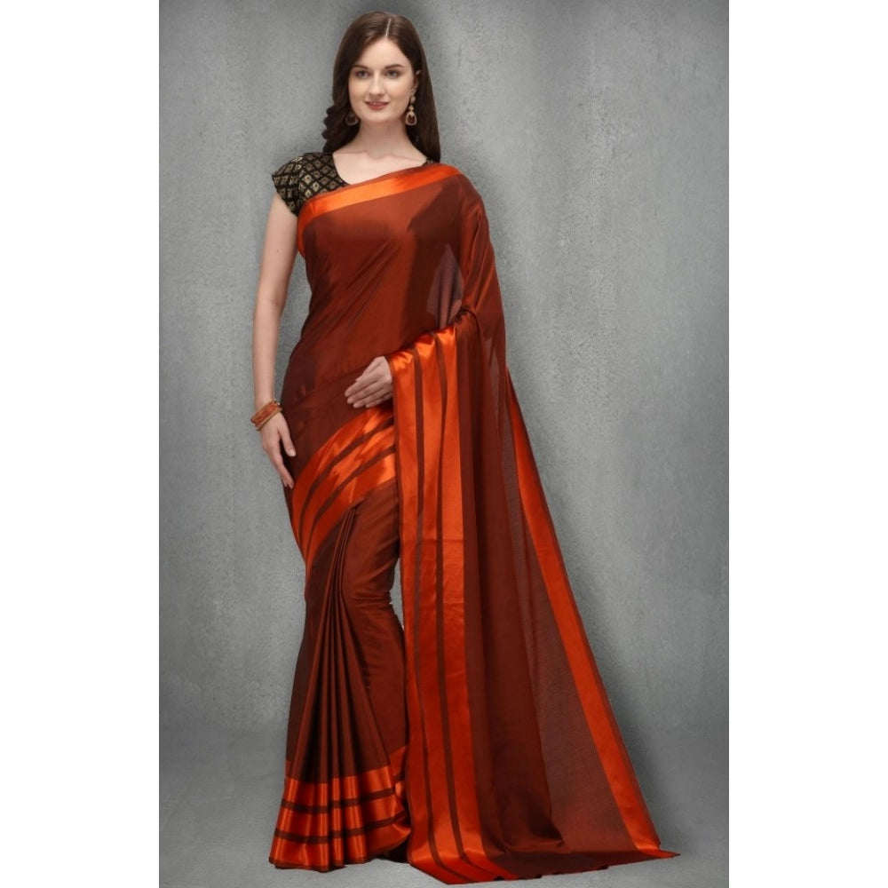 Versatile Satin Silk Saree with Blouse piece