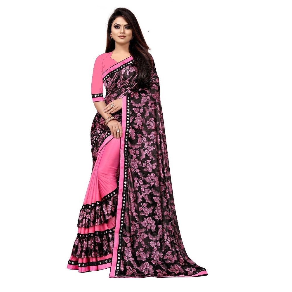 Versatile Lycra Blend Saree with Blouse piece