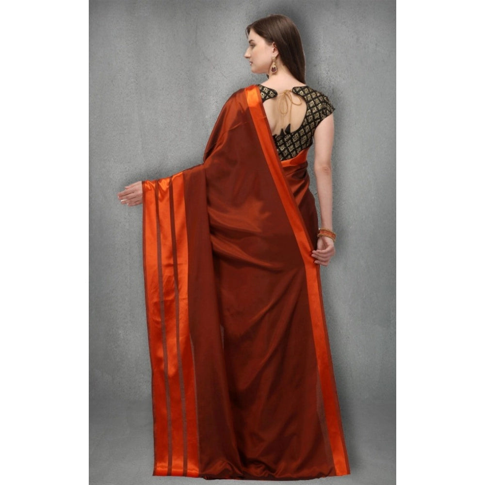 Versatile Satin Silk Saree with Blouse piece