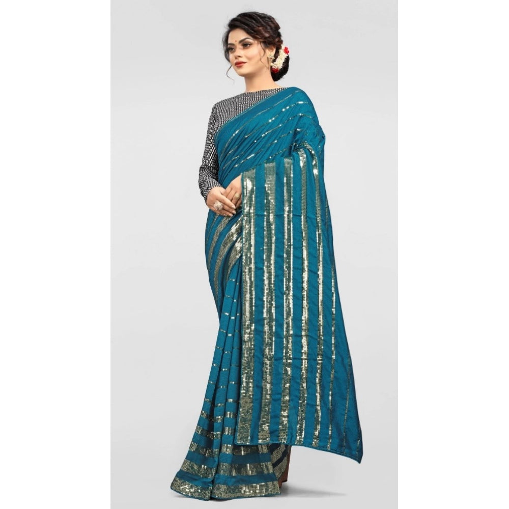 Versatile Vichitra Saree with Blouse piece