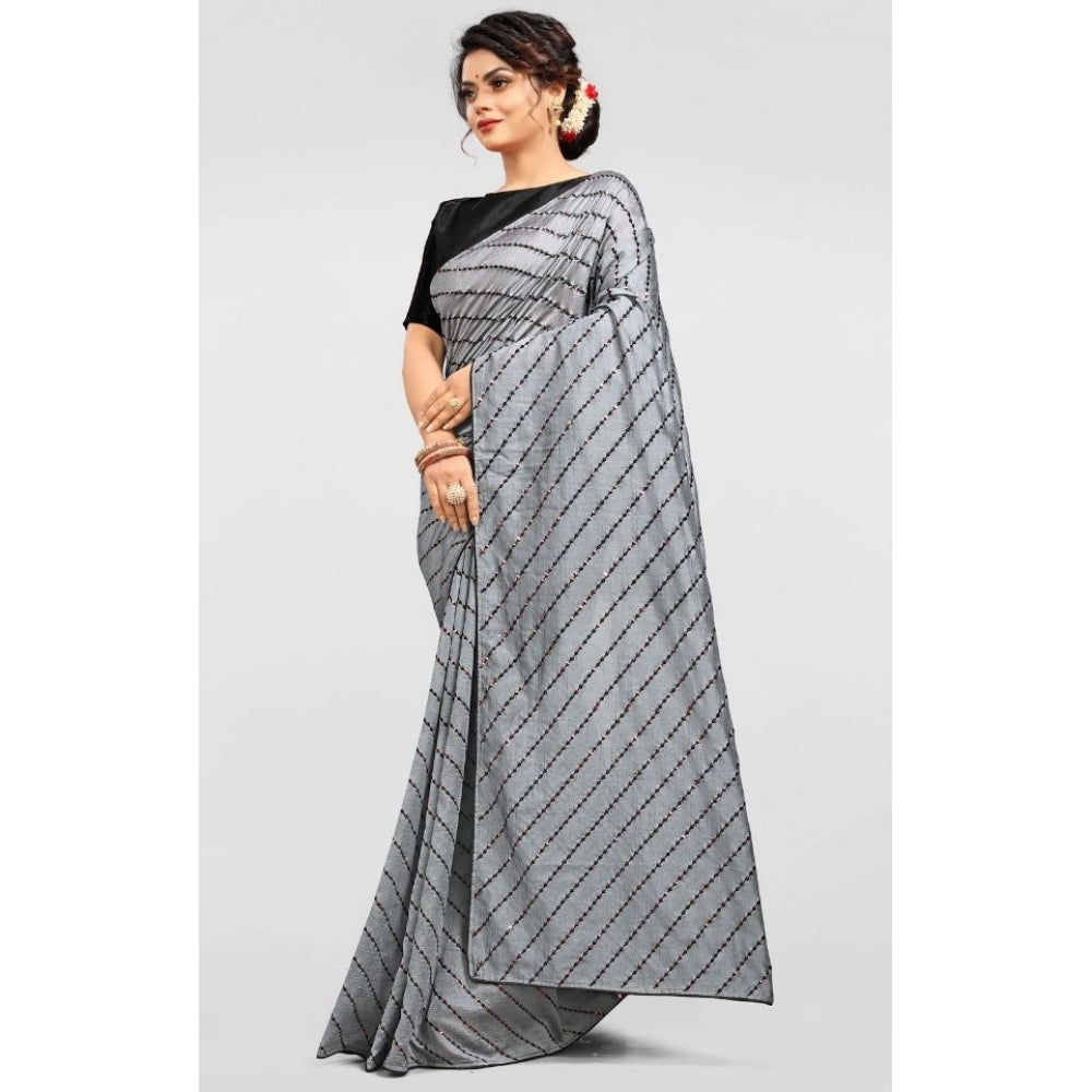 Elegant Vichitra Saree with Blouse piece