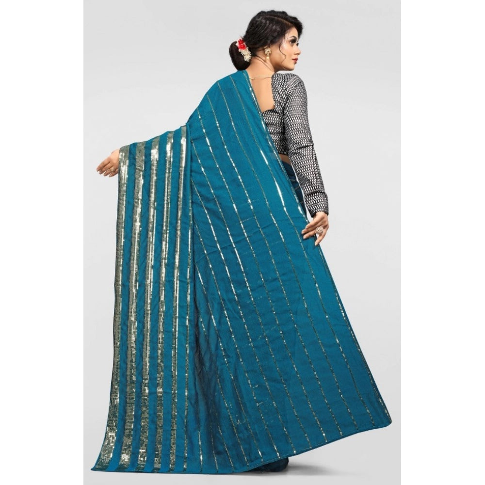 Versatile Vichitra Saree with Blouse piece