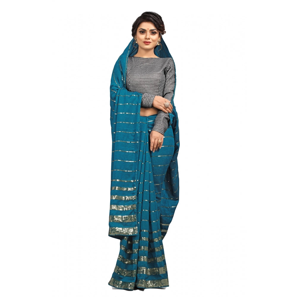 Versatile Vichitra Saree with Blouse piece