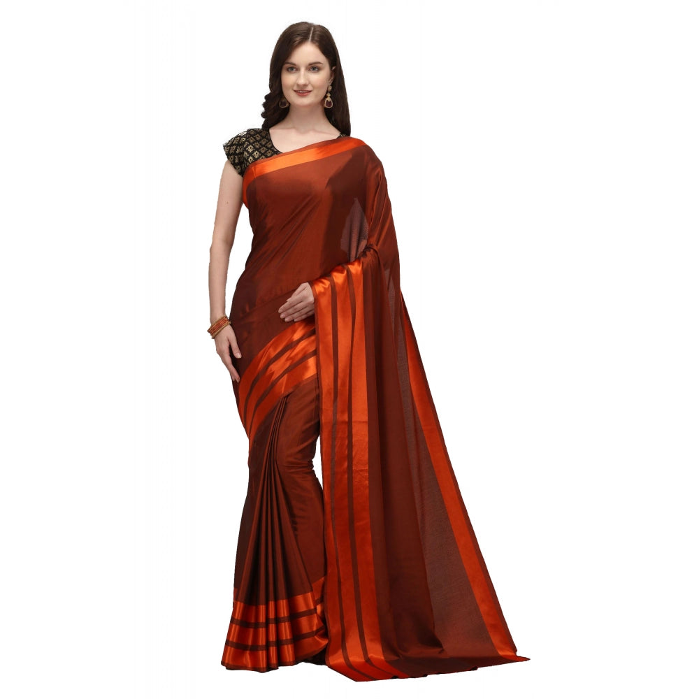 Versatile Satin Silk Saree with Blouse piece