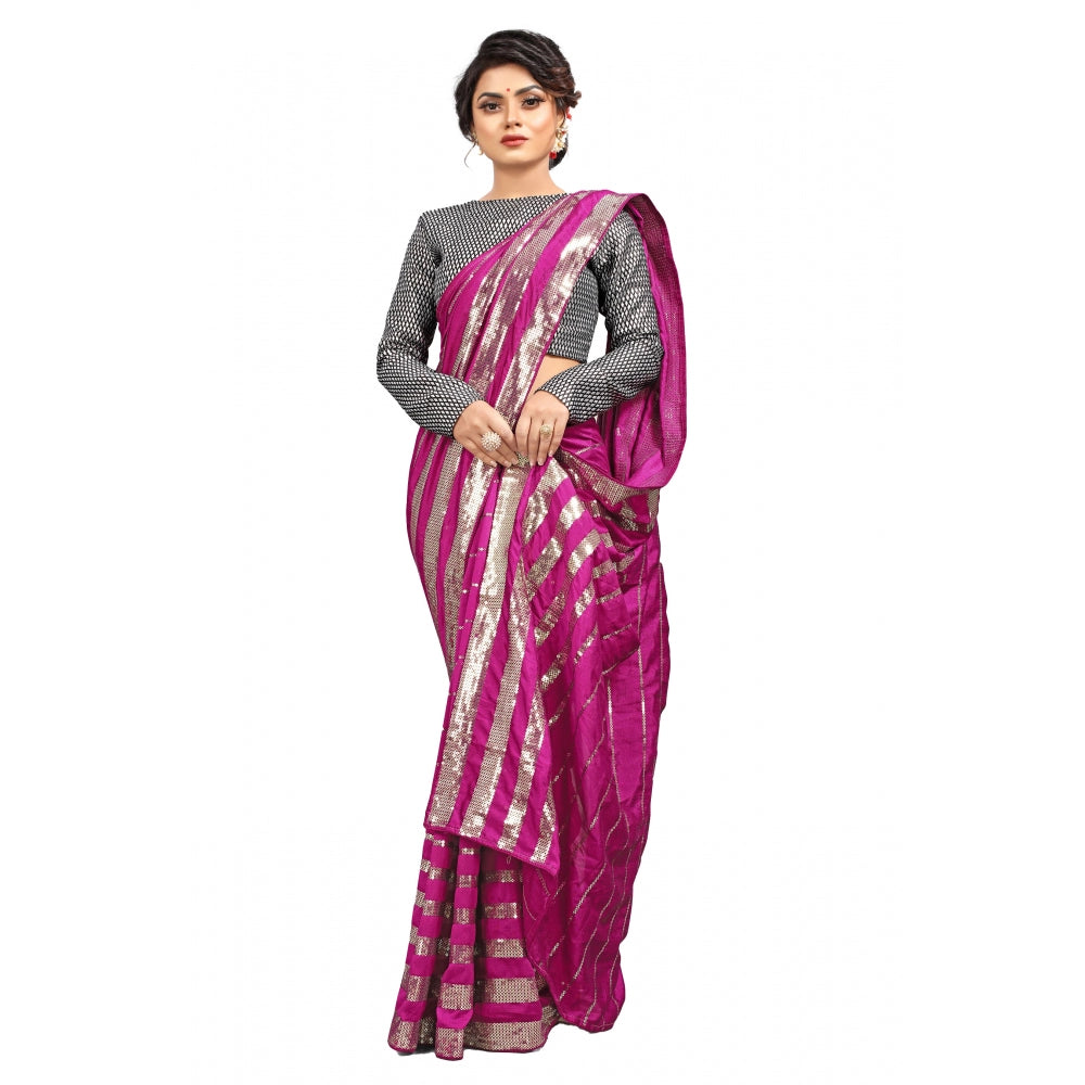 Versatile Vichitra Saree with Blouse piece