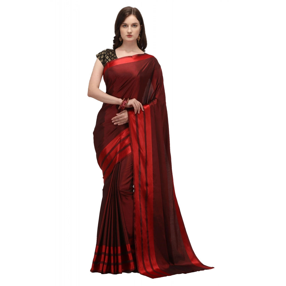 Versatile Satin Silk Saree with Blouse piece