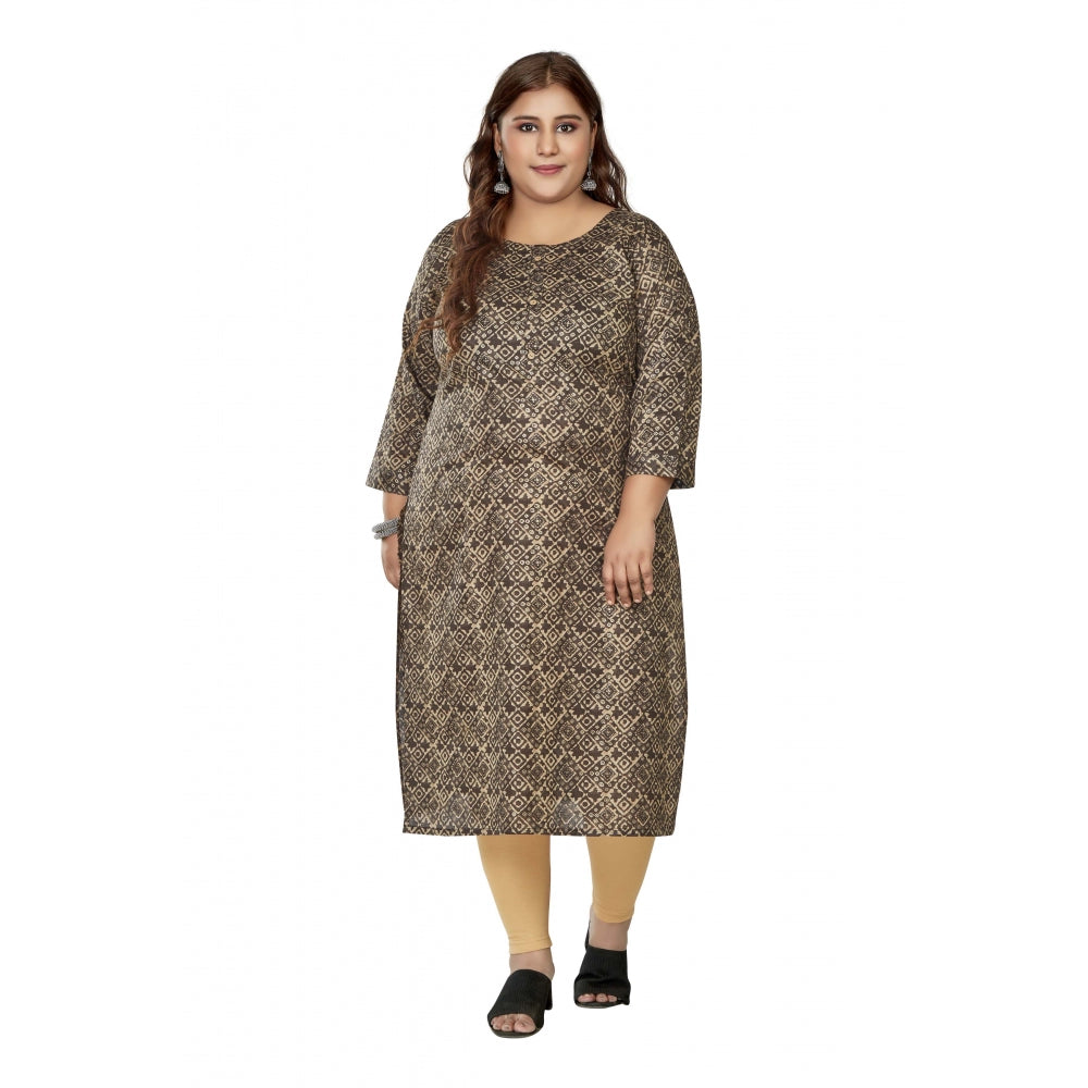 Casual Golden Foil Printed Capsule Cotton Straight Kurti