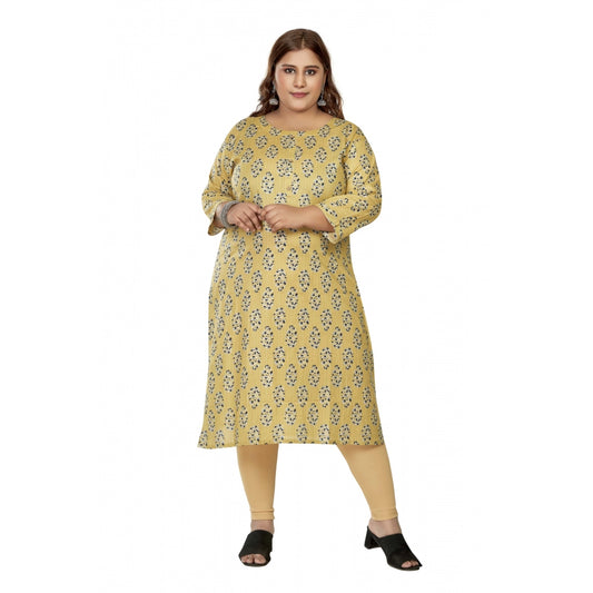 Casual Golden Foil Printed Pure Cotton Straight Kurti