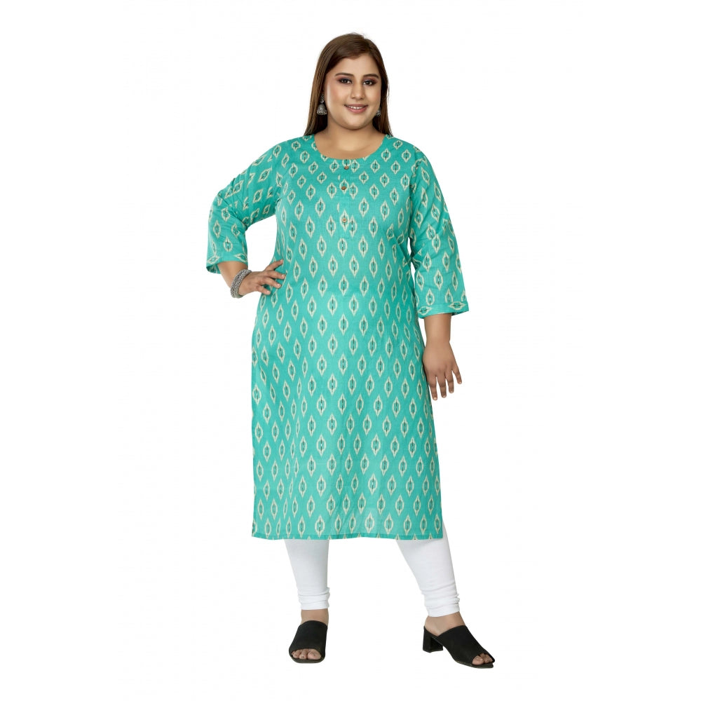 Casual Ikkat Printed Pure Cotton Straight Kurti