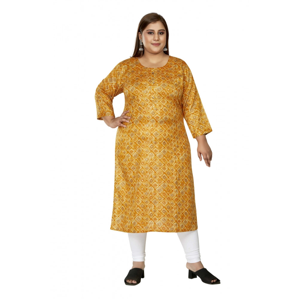 Casual Golden Foil Printed Capsule Cotton Straight Kurti