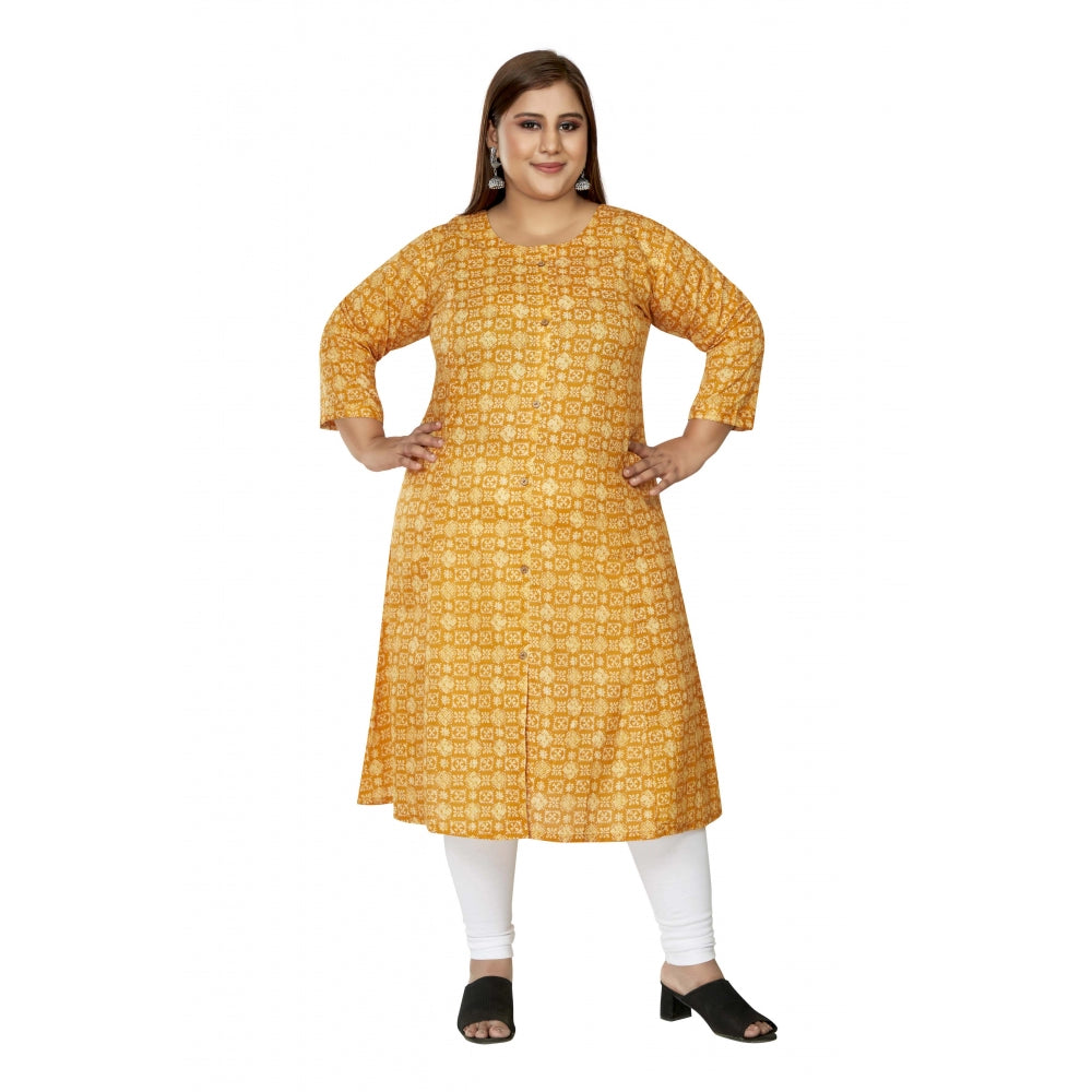 Casual Regular Printed Pure Cotton Prince Cut A Line Kurti