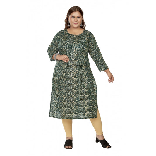 Casual Golden Foil Printed Capsule Cotton Straight Kurti