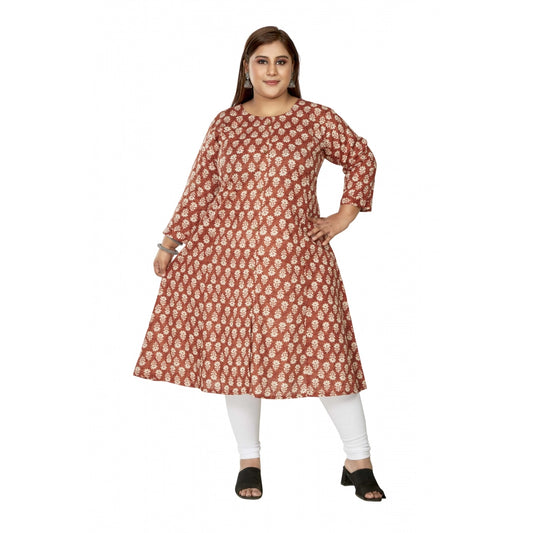 Casual Printed Pure Cotton Prince Cut A Line Kurti