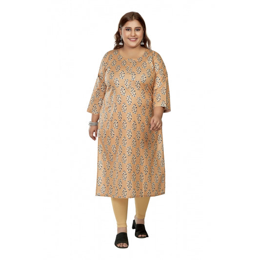 Casual Golden Foil Printed Pure Cotton Straight Kurti