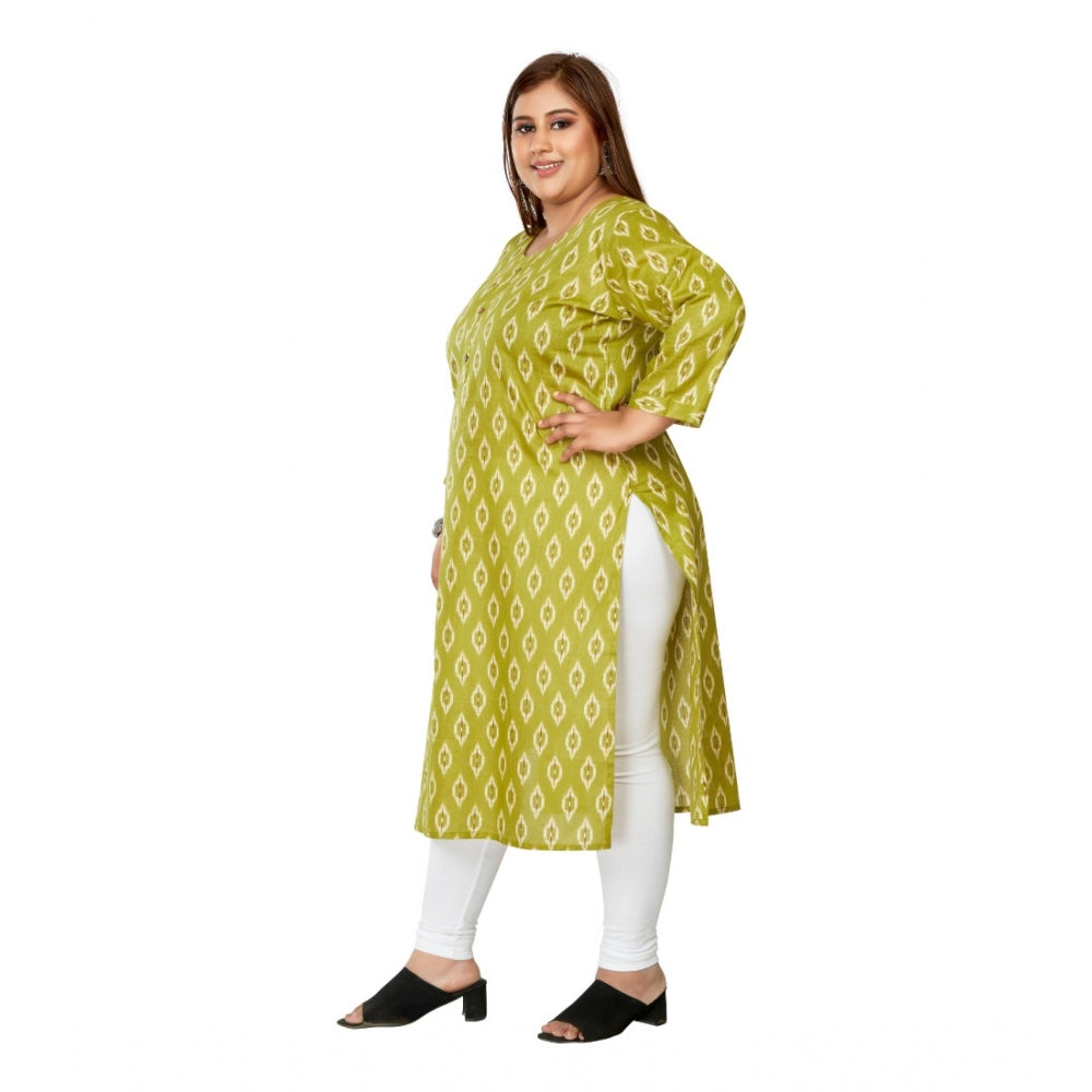 Casual Ikkat Printed Pure Cotton Straight Kurti