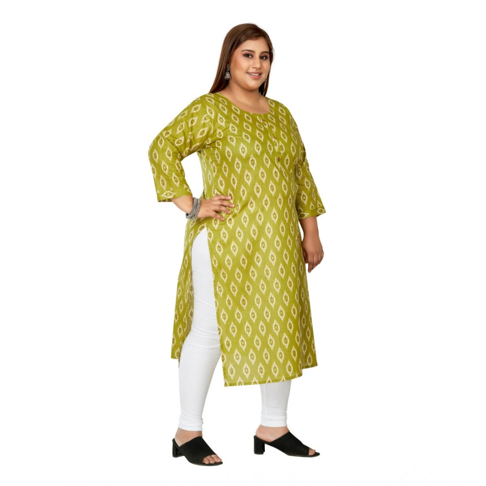 Casual Ikkat Printed Pure Cotton Straight Kurti