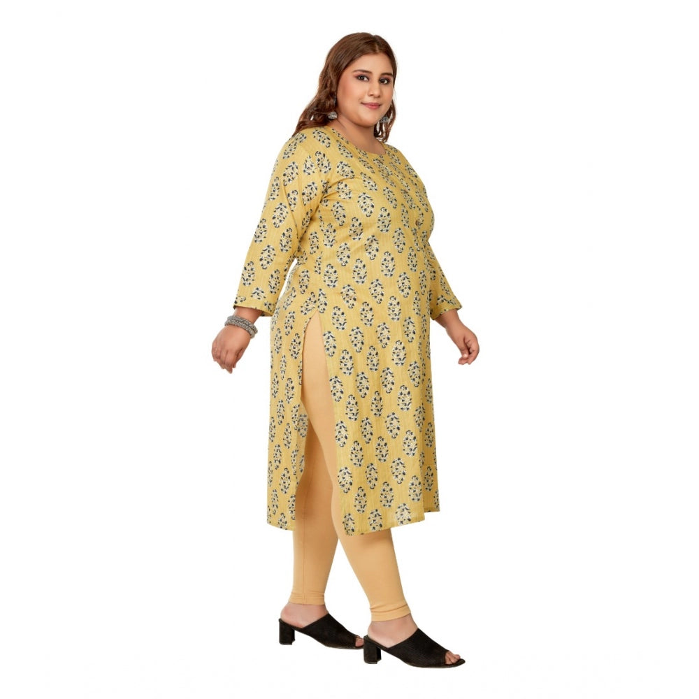 Casual Golden Foil Printed Pure Cotton Straight Kurti