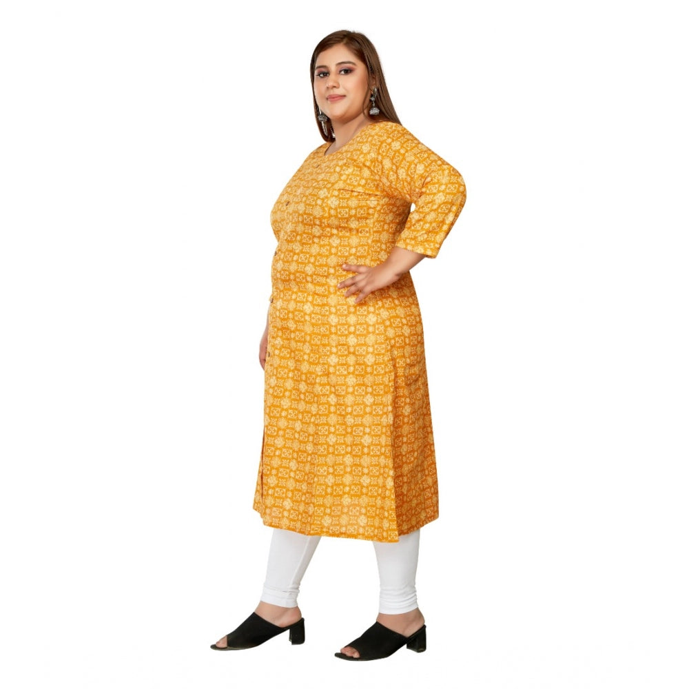 Casual Regular Printed Pure Cotton Prince Cut A Line Kurti