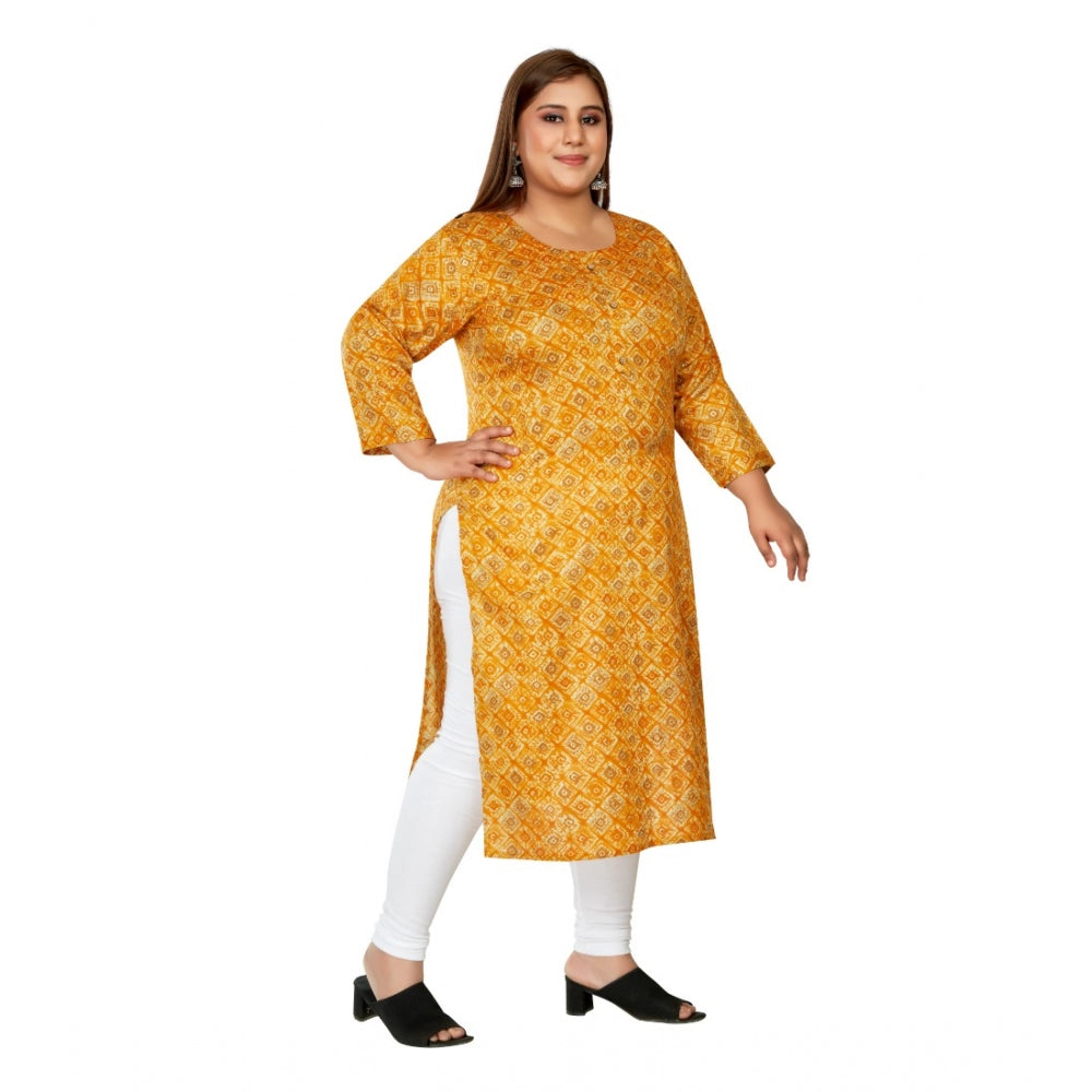 Casual Golden Foil Printed Capsule Cotton Straight Kurti